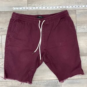 Forever 21 Men Burgundy Cut Off Shorts